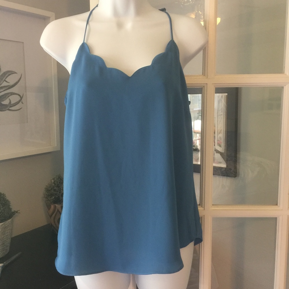 J Crew scalloped neck top